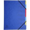 Organizador de cartón Manila 400g grapado con 7 compartimentos y banda elástica, para formato DIN A4 colores surtidos