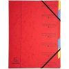 Organizador de cartón Manila 400g grapado con 7 compartimentos y banda elástica, para formato DIN A4 colores surtidos