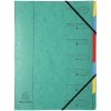 Organizador de cartón Manila 400g grapado con 7 compartimentos y banda elástica, para formato DIN A4 colores surtidos