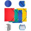 Organizador de cartón Manila 400g grapado con 7 compartimentos y banda elástica, para formato DIN A4 colores surtidos