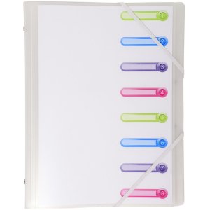 Carpeta esquinera Chromaline con elástico A4 8 compartimentos