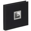 Walther Álbum de fotos de lino NEGRO BLANCO negro 26x25 cm 50 páginas negras