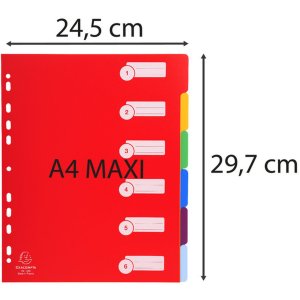 Índice DIN A4 con 6 pestañas