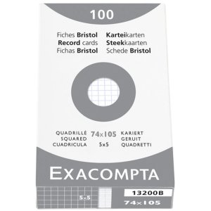 Paquete de 100 fichas sin perforar, DIN A7 74x105mm,...