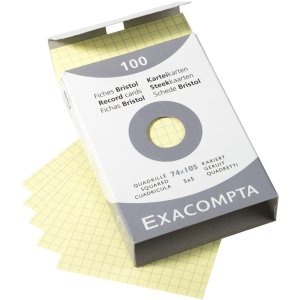 Fichas A7 cuadradas sin perforar 100 unidades amarillo