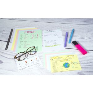 Paquete de 100 fichas sin perforar, DIN A7 74x105mm, 205g, en blanco Amarillo