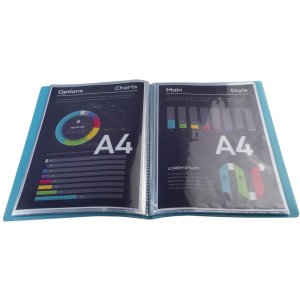 Carpeta de visualización de PP 800µ resistente con 30 bolsillos Linicolor, para formato DIN A4 colores surtidos