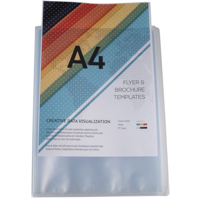 Carpeta expositora PP 500µ con 20 bolsillos Krea Cover, A4 cristal