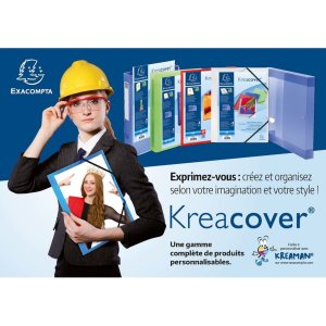 Carpeta expositora PP 500µ con 20 bolsillos Krea Cover, A4 cristal
