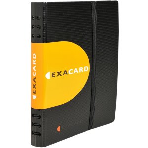 Tarjetero Exacard con 20 fundas extraíbles para 120 tarjetas Exactive, 20x14,5cm Negro