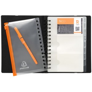 Tarjetero Exacard con 20 fundas extraíbles para 120 tarjetas Exactive, 20x14,5cm Negro