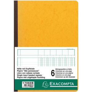Encuadernado multicolumna con 6 columnas en 1 página y 34 líneas 40 hojas, 110 g, DIN A4