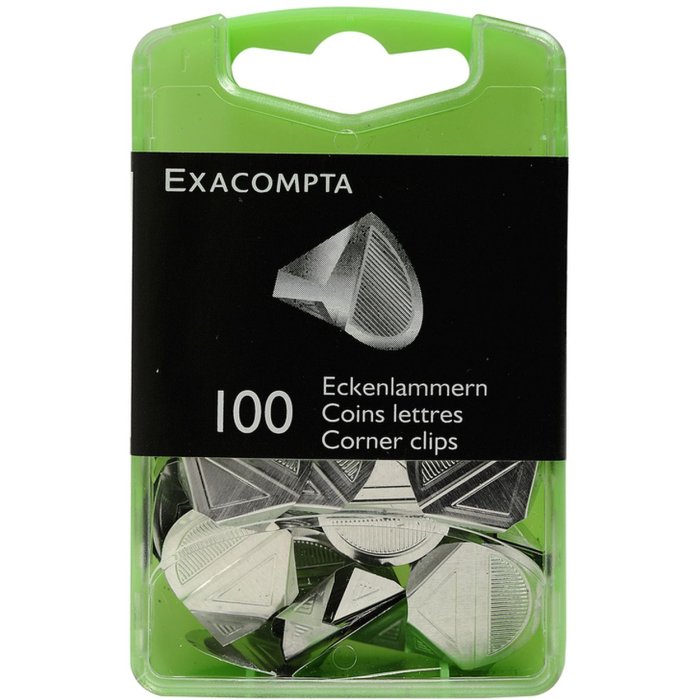 Caja con 100 esquinas para cartas plata