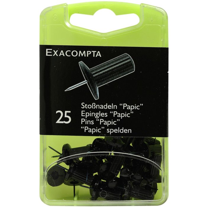 Alfileres para tablero blister 25 unidades negro