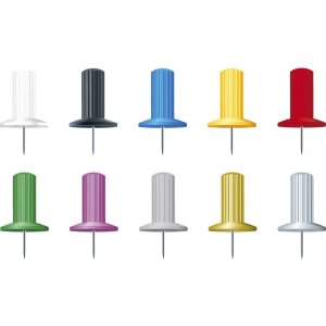 Alfileres de tablero blister 25 unidades colores surtidos
