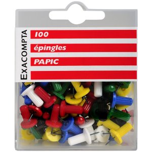 Alfileres para tablero blister 10 unidades colores surtidos
