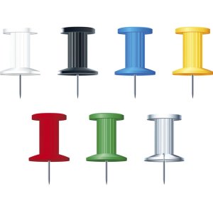 Alfileres de tablero blister 25 unidades colores surtidos