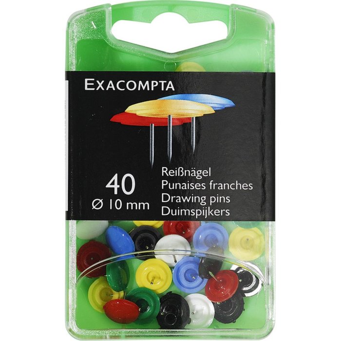 Exacompta chinchetas Ø10 mm surtidas 40 piezas
