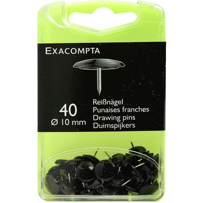 Exacompta chinchetas Ø10 mm negro 40 piezas