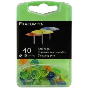 Chinchetas Ø10mm colores transparentes 40 piezas