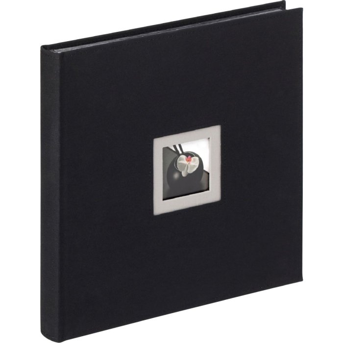 Walther Álbum de fotos de lino NEGRO BLANCO negro 30x30 cm 50 páginas negras