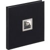 Walther Álbum de fotos de lino NEGRO BLANCO negro 30x30 cm 50 páginas negras