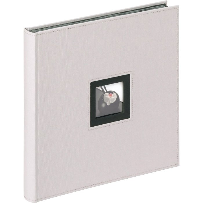 Walther Álbum de Fotos Lino NEGRO BLANCO 30x30 gris 50 páginas negras