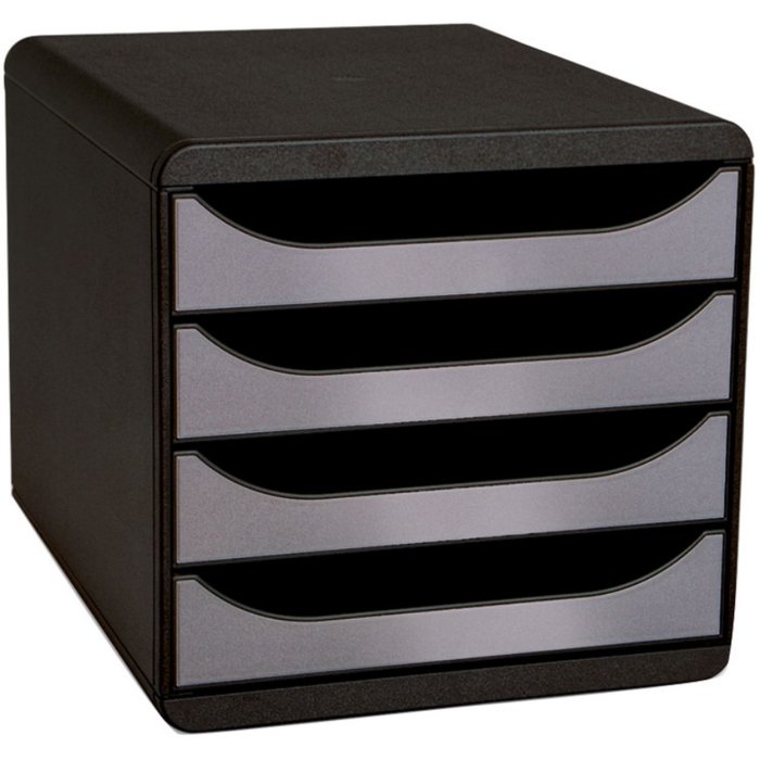 Cajonera metálica negra-plata Big-Box Classic