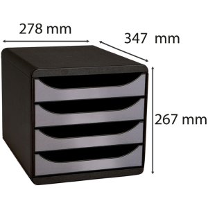 Cajonera metálica negra-plata Big-Box Classic