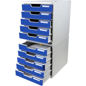 Cajonera A4+ con 5 cajones gris claro-azul