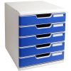Cajonera A4+ con 5 cajones gris claro-azul