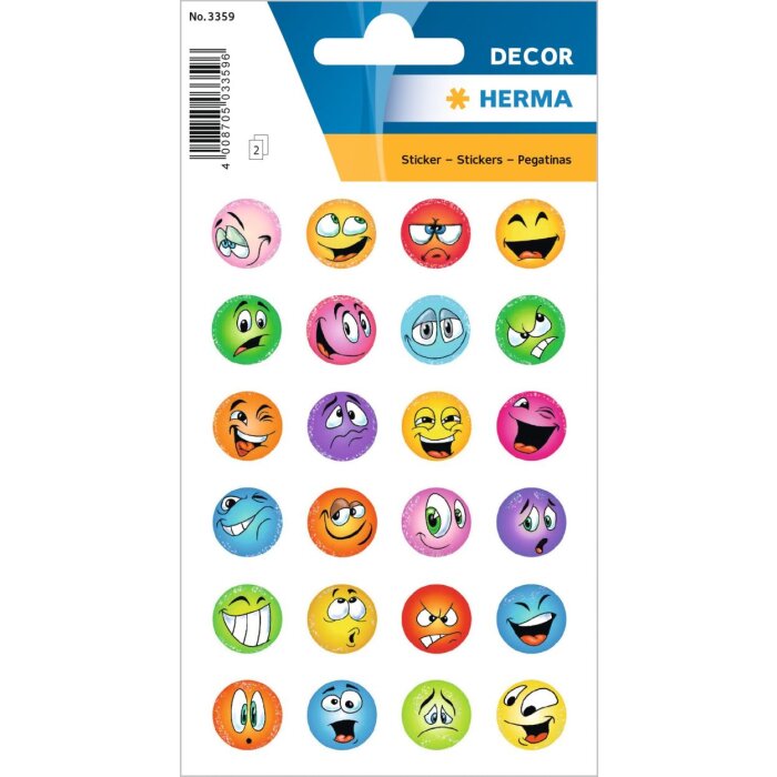 HERMA adhesivos brillantes smiley DECOR Adhesivos de recompensa