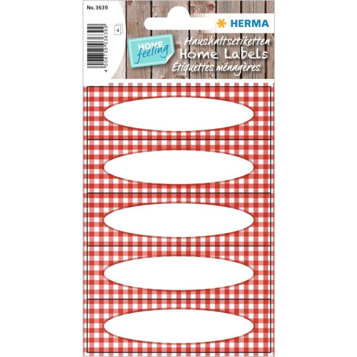 HERMA Adhesivos autoadhesivos VARIO Cuadros vichy rojo