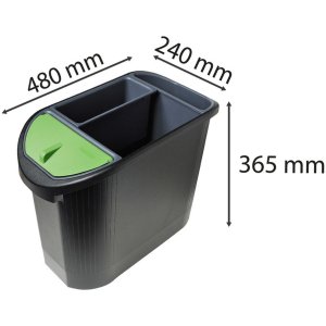 Papelera ecológica TOP LINE Classic Negro-Antracita