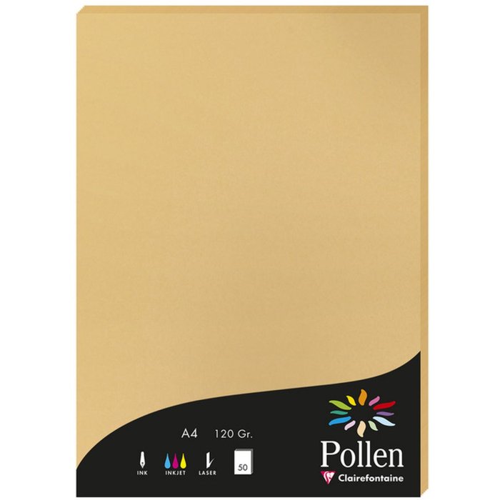 Papel de polen A4 120 g 50 hojas caramelo