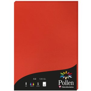 Papel de polen A4 120 g 50 hojas rojo coral