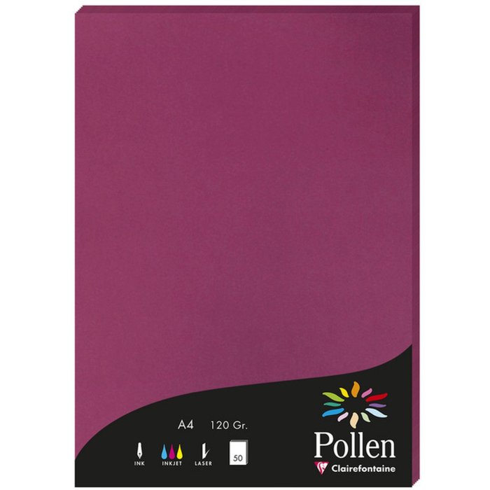 Papel de polen A4 120g 50 hojas frambuesa