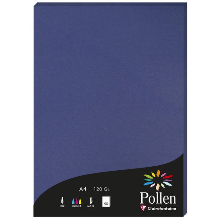 Papel de polen A4 120g 50 hojas azul real