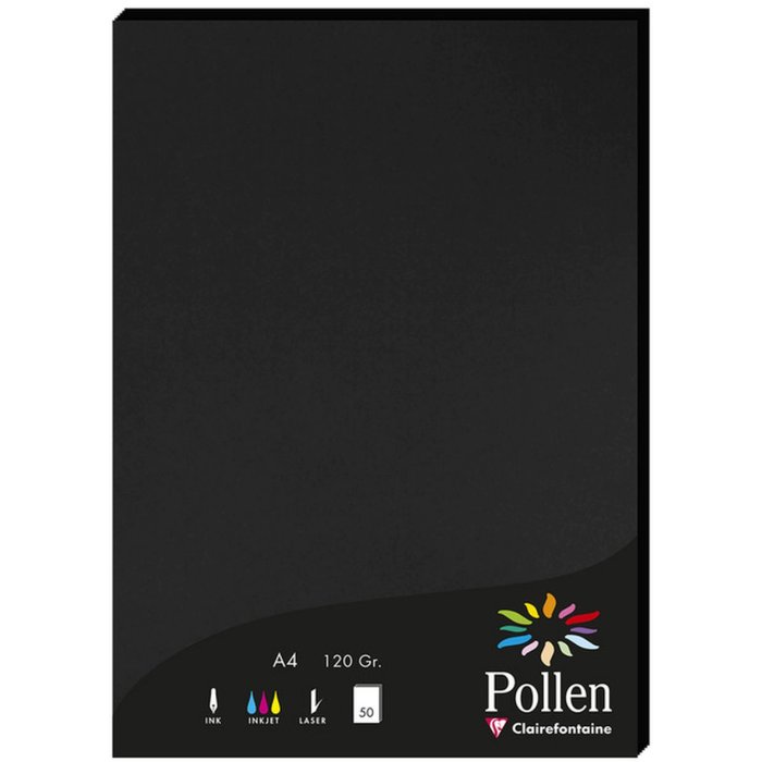Papel de polen A4 120 g 50 hojas negro