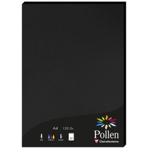 Papel de polen A4 120 g 50 hojas negro