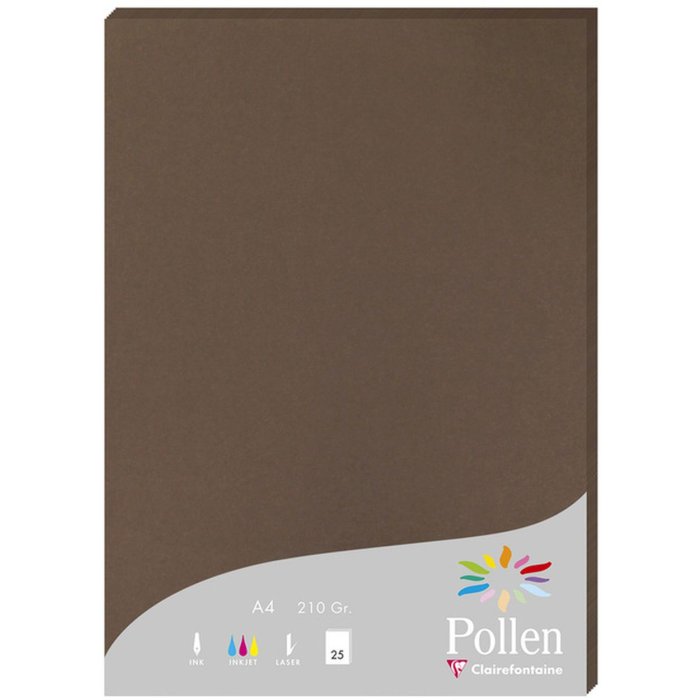 Papel A4 Polen 210g marrón 25 hojas