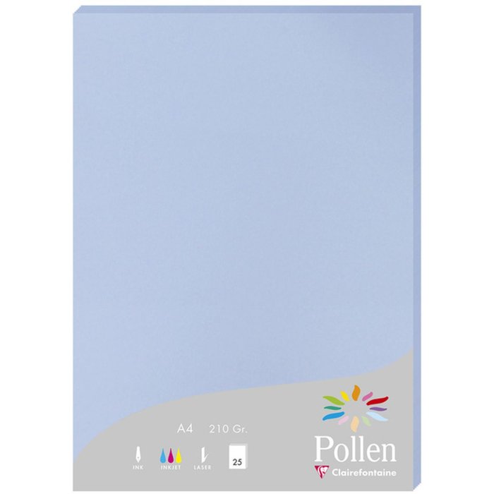 Papel A4 Polen 210g azul lavanda 25 hojas