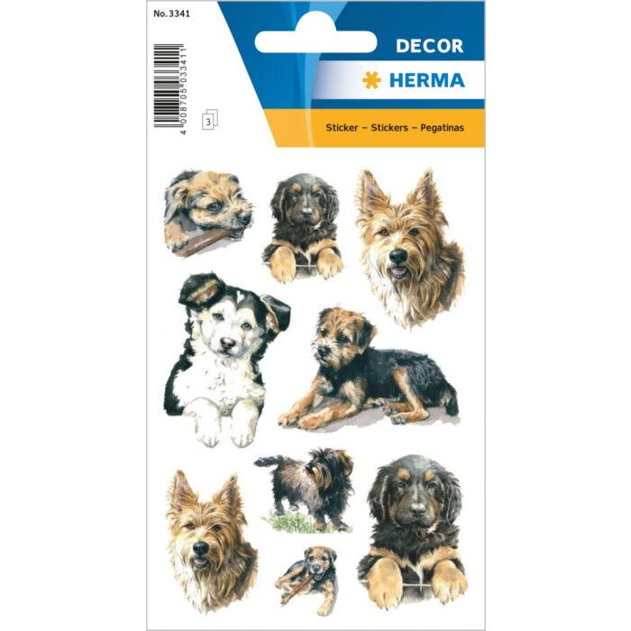 simpáticas pegatinas de perros de la serie DECOR, autoadhesivas