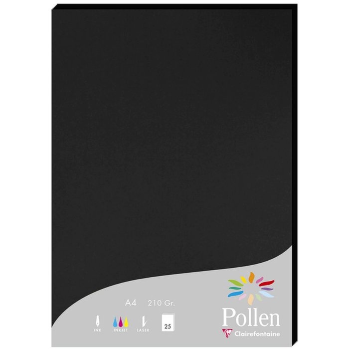 Papel A4 Polen 210g Negro 25 hojas