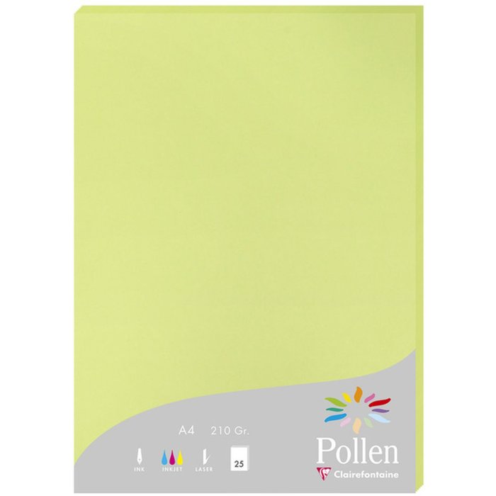 25 hojas de papel Polen, DIN A4, 210 g verde capullo