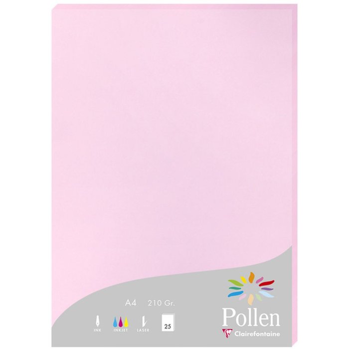 25 hojas de papel Polen, DIN A4, 210 g rosa caramelo