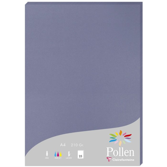 25 hojas de papel Polen, DIN A4, 210 g Forget-me-not azul