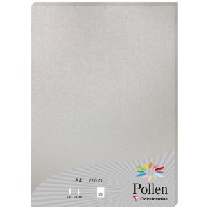 Papel A4 Polen 210g plata 25 hojas