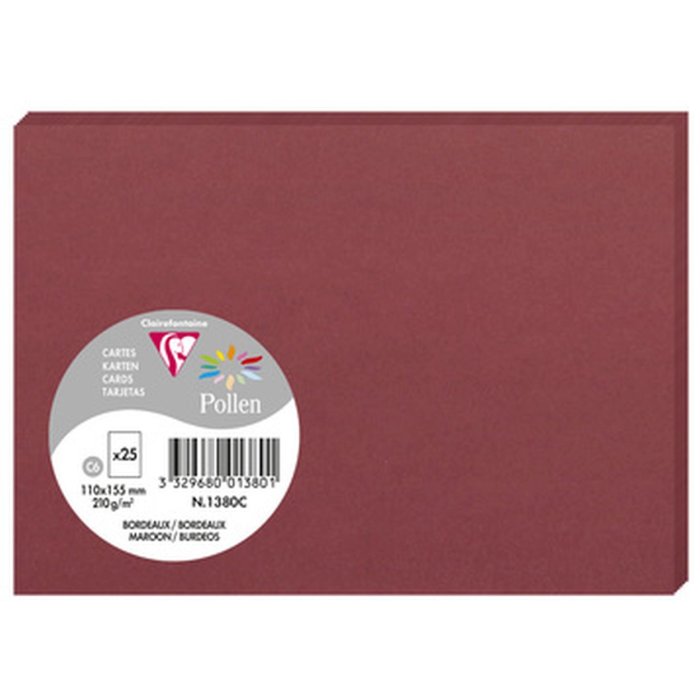Tarjeta C6 Polen 210g burdeos