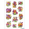 Las pegatinas de violetas de colores resplandecen en el autoadhesivo de la serie DECOR
